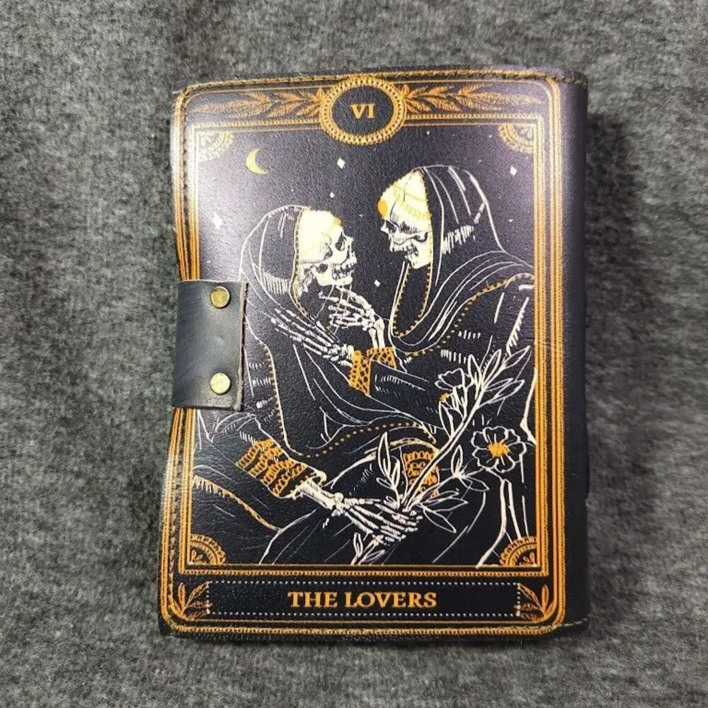 Book of Spells Leather Journal Deckle Edge Paper Skull Lover Antique Vintage